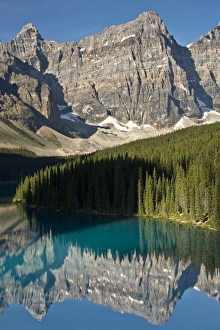 Luminous Prints: Early Morning, Moraine lake, reflection, Canadian Rockies, Banff National Park, Alberta