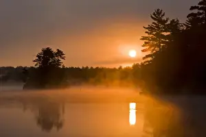 Mystical Prints: Early morning on Pawtuckaway Lake as seen from Horse Island in New Hampshire s
