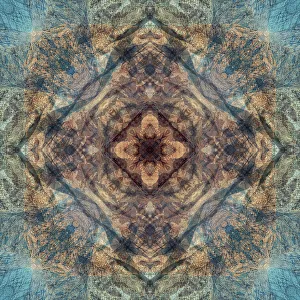 Montage Prints: Earth tone and blue abstract