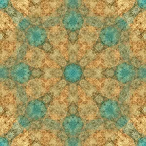 Kaleidoscope Prints: Earth tone and blue kaleidoscope abstract