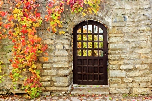 Multicolor Prints: Eastern Europe, Baltic States, Estonia, Tallinn. Old town, city walls, with gate