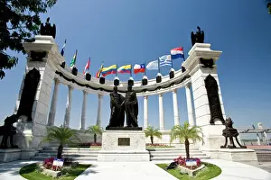 Brent Bergherm Prints: Ecuador, Guayaquil. La Rotonda monument depicts a meeting between Simon Bolivar