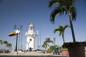 Images Dated 13th July 2007: Ecuador, Guayaquil. The lighthouse atop the hill at Barrio Las PeA as is a popular