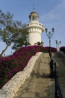 Images Dated 13th July 2007: Ecuador, Guayaquil. The lighthouse sits atop the Cerro de Santa Anna