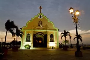 Images Dated 13th July 2007: Ecuador, Guayaquil. Santa Anna Church sits atop the Cerro de Santa Anna, a tourist