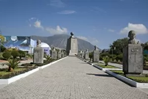 Images Dated 17th July 2007: Ecuador, Quito. La Mitad del Mundo, the Center of the Earth, monument marks the location