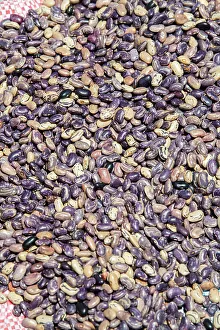 Nutritious Prints: Ecuador, Quito, Otavalo, food market. Purple pinto beans