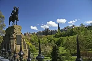 Edinburgh, Scotland. Edinburgh Castle and the parks around it. The foreground used