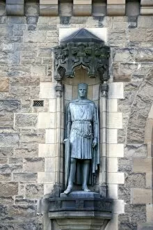 Edinburgh, Scotland. The knights stand gaurd over the entrance to Edinburgh Castle