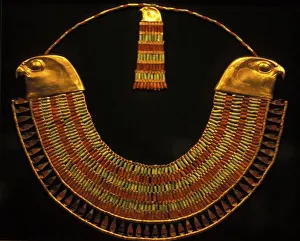 Images Dated 17th October 2003: Egypt, Cairo, Gold and fiance beaded necklace, Tomb of Tutankhamun, Cairo Museum