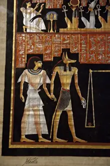 Egypt Prints: Egypt, Cairo. Traditional papyrus workshop and showroom