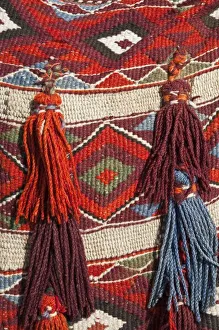Images Dated 5th February 2009: Egypt, Giza. Camel blanket at the Pyramids of Giza