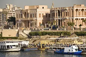 EGYPT, Luxor. Classic architecture along the riverside Corniche of Luxor, Egypt