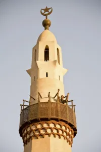 Greeting Prints: Egypt, Luxor. A greeting to the public below from the mineret tower of Ab al-Haggag