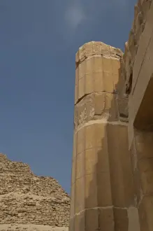 Images Dated 10th May 2009: Egypt, Saqqara. House of the North ruins in front of the ancient step pyramid of Zoser