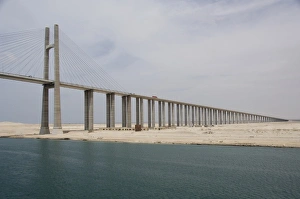 Peace Bridge Prints: Egypt, Suez Canal. Bridge of Peace (aka Peace Bridge)