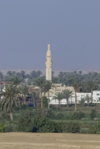 Architectural Style Prints: Egypt, Suez Canal. Typical canal views, mosque