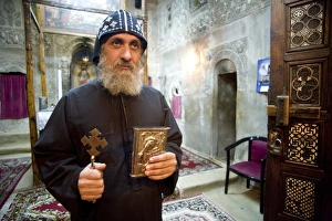 Egypt, Wadi Natroun. The sanctuary of St. Marys Church inside Coptic Christian