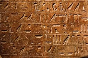 Egyptian Art. New Empire. 18th Dynasty. Stele with a hymn to Amun. Detail of hieroglyphic writing