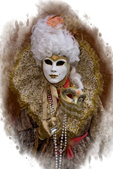 Images Dated 28th February 2014: Elaborate costume for Carnival Venice Italy