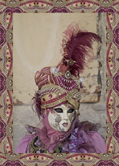 Images Dated 24th February 2014: Elaborate costume for Carnival Venice Italy