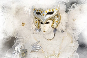 Images Dated 25th February 2014: Elaborate costume for Carnival Venice Italy