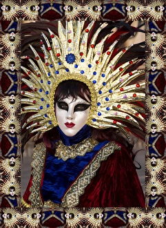 Images Dated 26th February 2014: Elaborate costume for Carnival Venice Italy