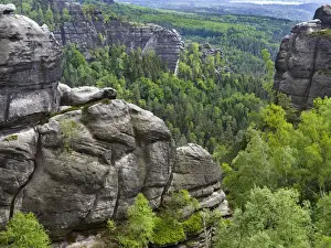 Elbe Sandstone Mountains (Elbsandsteingebirge) in the Saxon Switzerland NP (Saechsische