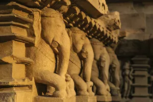 India Gallery: Elephant sculptures of Khajuraho, Madhya Pradesh, India