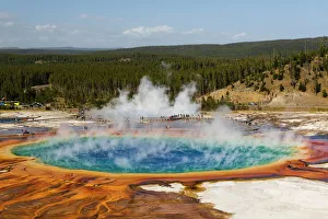 Yellowstone Prints: Elevated view of Grand Prismatic Spring