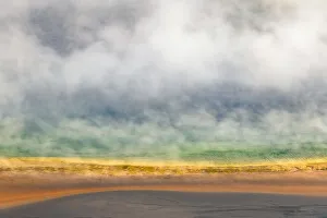 Prints of Elevated view of Grand Prismatic spring and colorful bacterial mat, Yellowstone National Park, Wyoming USA Prints: Elevated view of Grand Prismatic spring and colorful bacterial mat