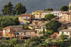 Roussillon Prints: Elevated view of Roussillon, France