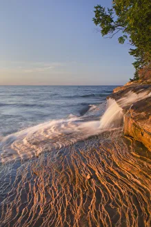 Elliot Falls flowing over layers of Au Train Formation sandstone at Miners Beach