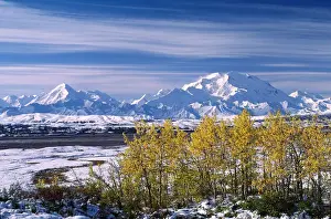 The end of the summer at Mt. Denali. The first snow fall of the season in the first