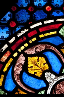 England, Kent, Canterbury. Canterbury Cathedral. Medieval stained glass windows