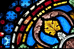 England, Kent, Canterbury. Canterbury Cathedral. Medieval stained glass windows