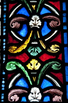 England, Kent, Canterbury. Canterbury Cathedral. Medieval stained glass windows