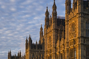 Images Dated 5th January 2014: England, London, Victoria Embankment, Parliament, detail, dawn