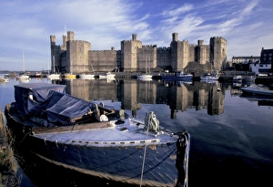 Wales Prints: England, Wales. Caernarvon Castle
