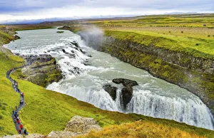 Enormous Gullfoss Waterfall Golden Falls Golden Circle, Iceland