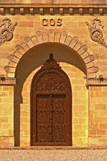 Wine Country Prints: The entrance door to the elaborately decorated winery at Cos d Estournel in oriental style