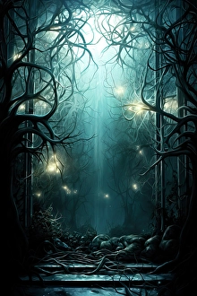 AI Generated Image Prints: Entrance to mysterious forest. ©Jim Zuckerman / Jaynes Gallery / DanitaDelimont.com