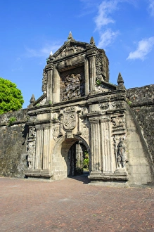 View From Below Prints: Entrance to the old Fort Santiago, Intramuros, Manila, Luzon, Philippines