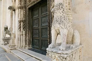 entrance to St. Jacobs Cathedral, sibenik, croatia, eastern europe. balkan, europe