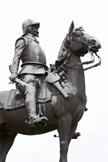 Main Square Prints: The equestrian statue by Alf Olsson on the Main Square from 1929 in memory of SmalandAis