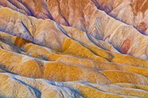 Eroded Prints: Eroded hills below Zabriskie Point, Death Valley National Park. California USA