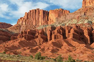Eroded sandstone buttes and badlands, Capitol Reef National Park, Utah