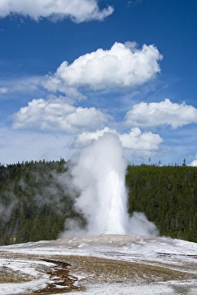 Volcanic Prints: Eruption, Old Faithful, Upper Geyser Basin, Yellowstone National Park, Wyoming, USA