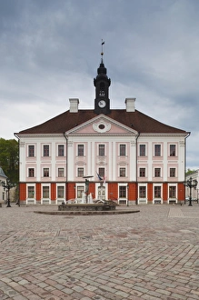 People In The Background Prints: Estonia, Southeastern Estonia, Tartu, Raekoja Plats, Town Hall Square, Town Hall