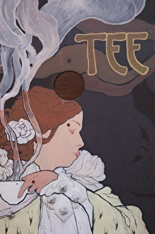 Baltic State Prints: Estonia, Tallinn, Old Town, Art Nouveau, Jugendstil-style wall mural for tea